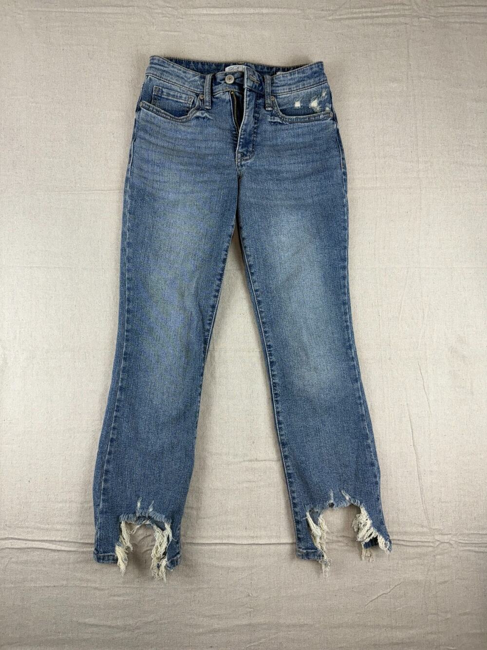 Sofia Jeans By Sofia Vergara Mayra High Waist Crop Flare Distressed Size 00